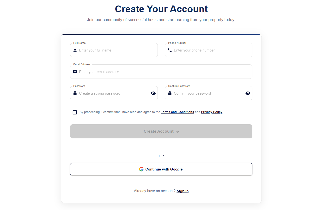 Signup Process